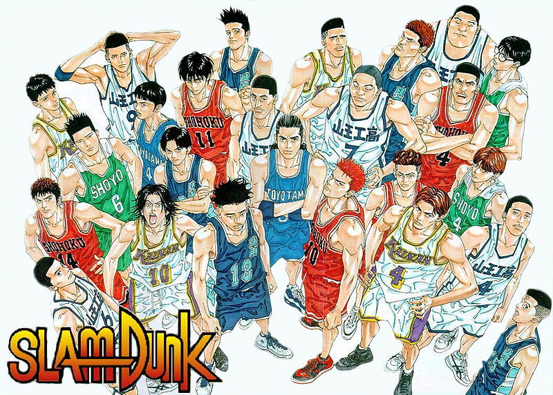 Slamdunk, shohoku, shoyo, kainan, anime, basketball, ryonan, HD wallpaper