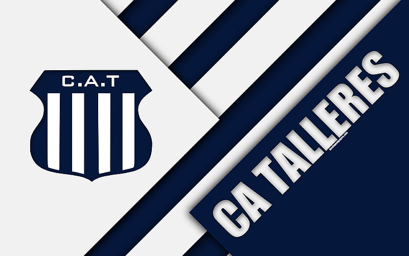 Club Atletico Talleres, Córdoba, Argentina, Argentine football club material design, blue white abstraction, football, Argentine Superleague, First Division, HD wallpaper