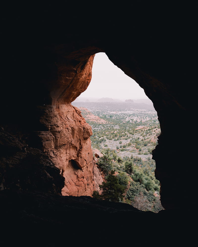 cave, rock, mountains, desert, landscape, HD phone wallpaper