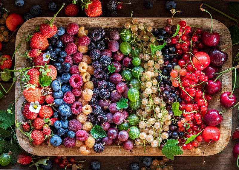 Berries, redberry, food, sweet, blackberry, strawberry, dessert, blueberry, berry, gooseberry, raspberry, summer, fruit, vara, HD wallpaper
