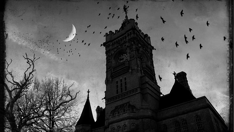 Dark Clock Tower Background Dark, HD wallpaper