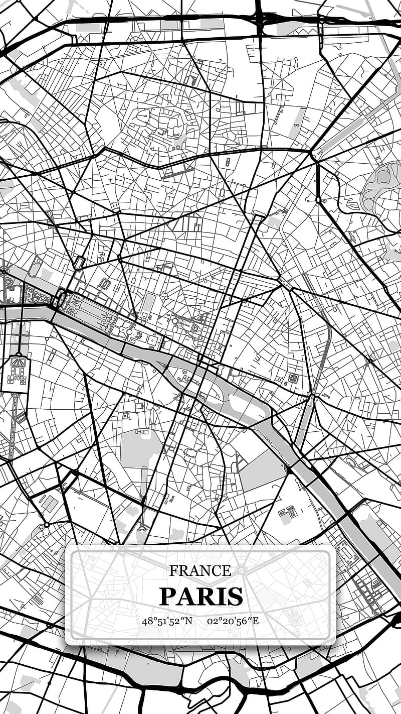 Paris City, City, Digital, DimDom, Europe, France, Map, Maps, Paris, Streets, Travel, World city, desenho, romantic, trip, HD phone wallpaper