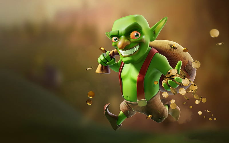 GOBLIN, clash of clans, games, mobile, HD wallpaper