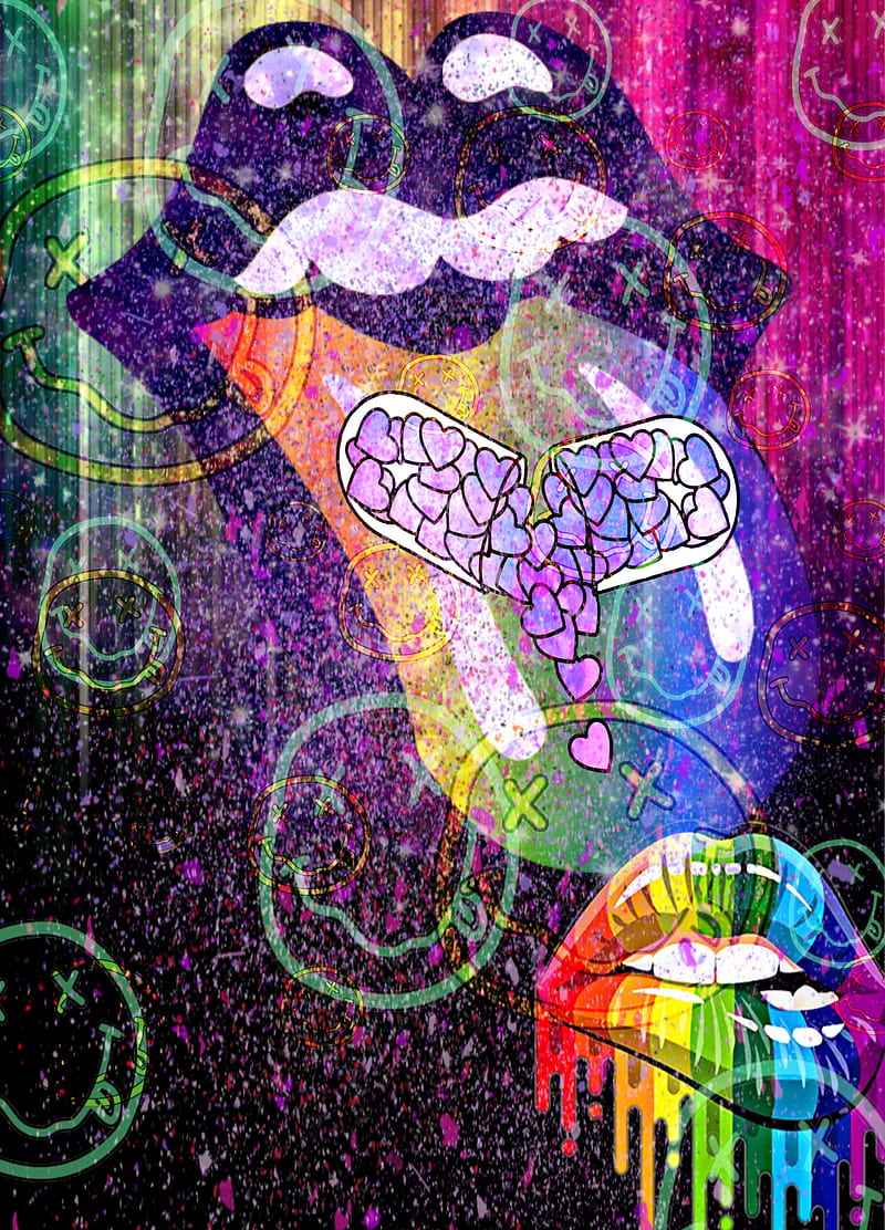 Lip Trip Galaxy Lips Nirvana Psicodelia Rainbow Smiley Face Trippy Hd Phone Wallpaper Peakpx