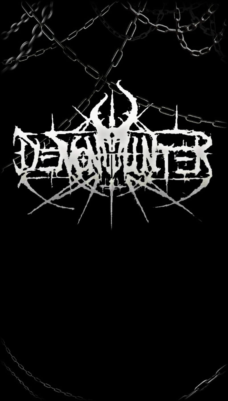 DH Alternative logo, alternative logo, chain, chains, demon, demon hunter, gothic, horn, metal, skull, HD phone wallpaper