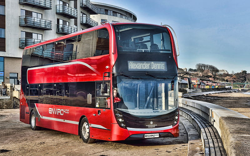 Alexander Dennis Enviro400, red bus, 2021 buses, R, double-decker buses, passenger transport, passenger bus, Alexander Dennis, HD wallpaper