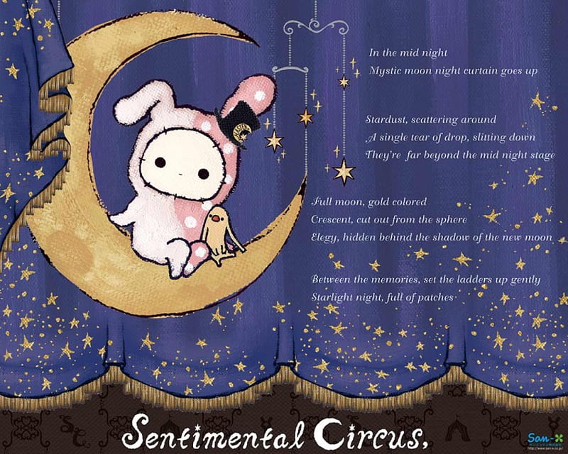 Sentimental Circus, Cute, Moon, San-X, Rilakkuma, Kawaii, Sentimental, Rabbit, Circus, HD wallpaper