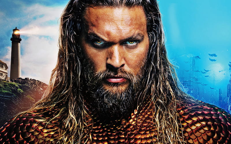 Aquaman, 2018, Jason Momoa, promo, poster, superhero, art, HD wallpaper