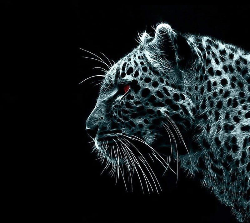 Leopard, neon, HD wallpaper