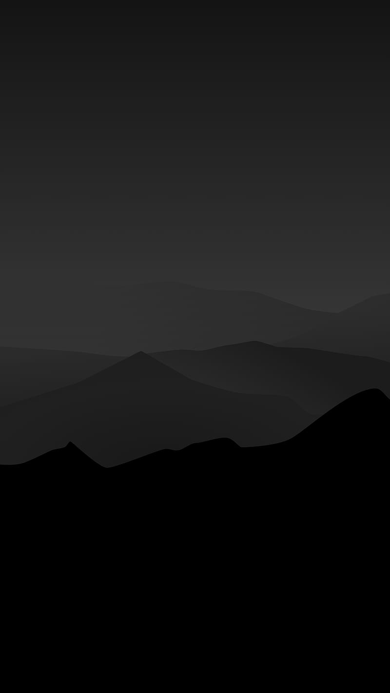 Nightfall, 929, abstract, amoled, dark, minimal, mountains, night, HD phone wallpaper