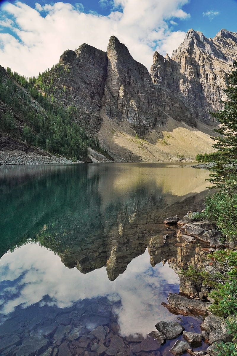 mountains, piedmont, lake, reflection, nature, HD phone wallpaper