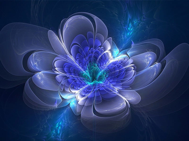 Vector Blue flower, pretty, colorful, amazing, bonito, magic, splendor ...