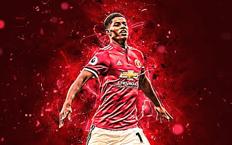 Rashford and Martial, grunge art, Manchester United FC, footballers ...