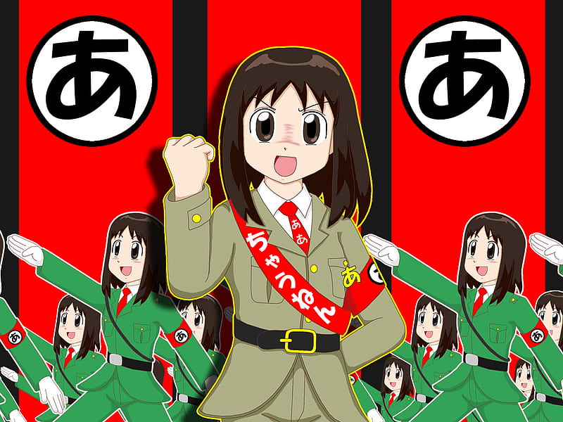 Great Leader Osaka, red, ayumu, osaka, totalitarism, leader, kasuga, azumanga daioh, HD wallpaper