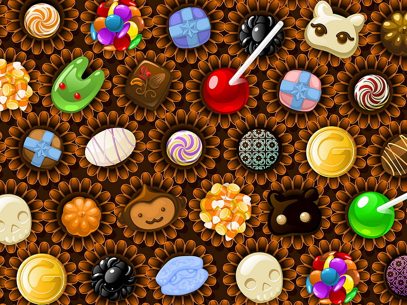 Sweets, candy, lollipop, dulciuri, bomboane, chocolate, colors, HD wallpaper