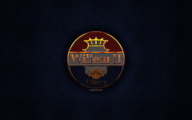 Willem II Tilburg, Dutch football club, blue metal texture, metal logo, emblem, Tilburg, Netherlands, Eredivisie, Premier Division, creative art, football, Willem II FC, HD wallpaper