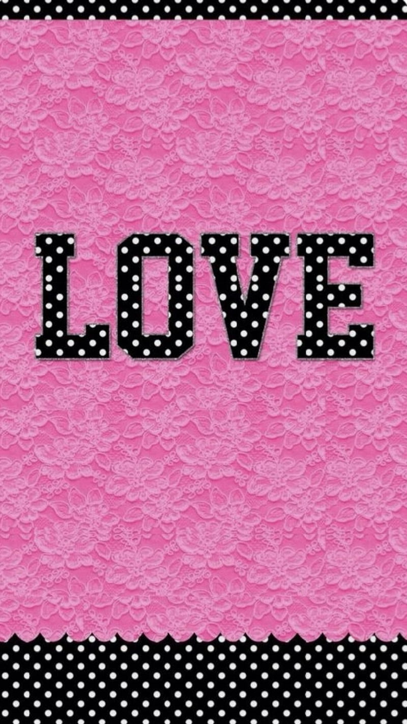 Love, black, lace, pink, HD phone wallpaper