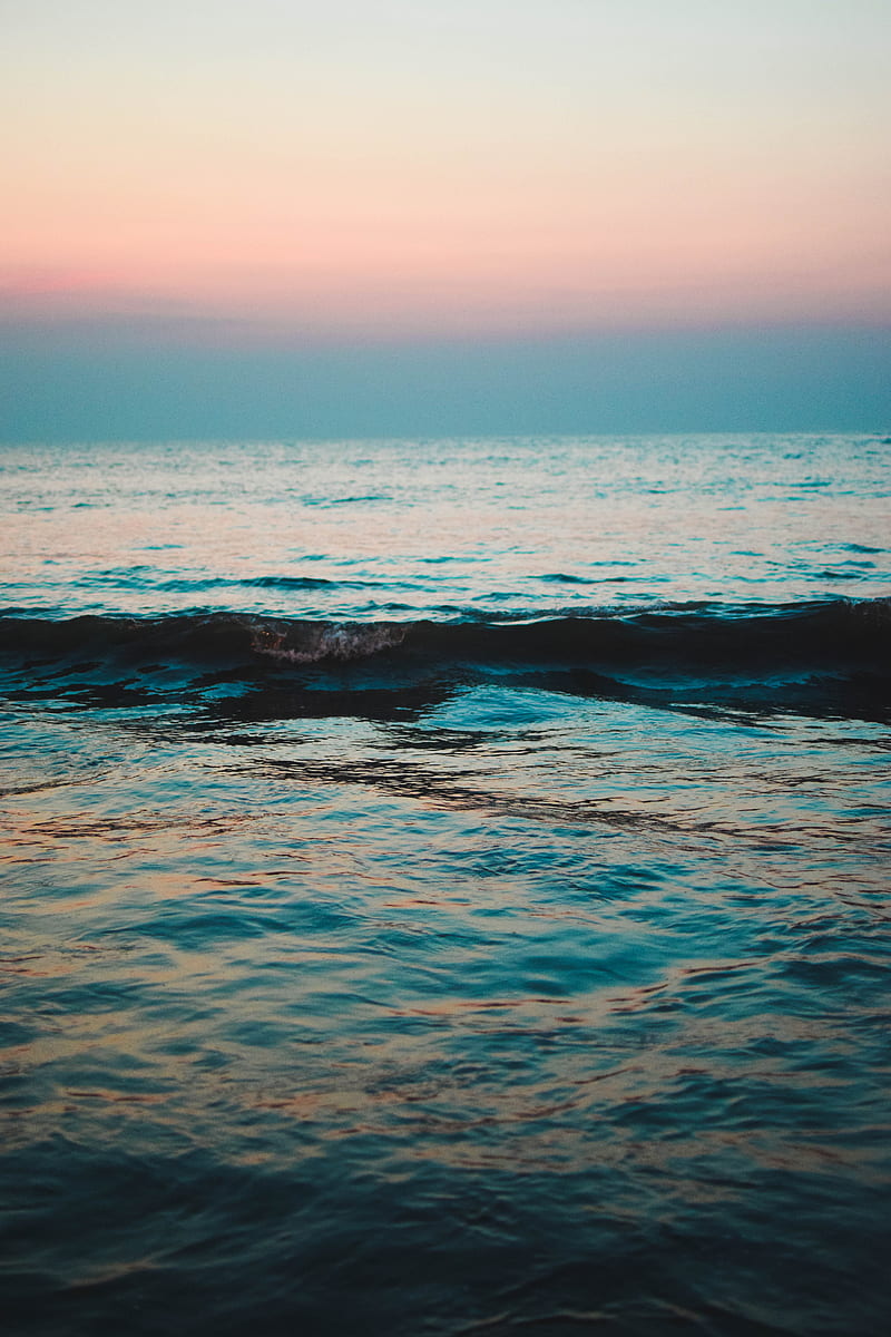 waves, sea, water, dusk, ripples, HD phone wallpaper