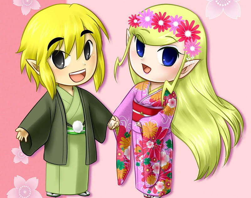 Cute Zelda & Link Water Wallpaper By AlzzziMi - Kawaii Hoshi