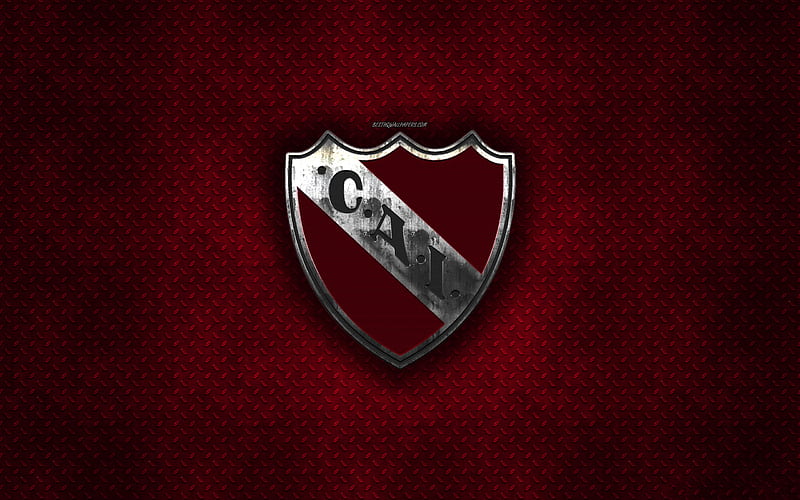 Club Atletico Independiente, Argentine football club, red metal texture ...