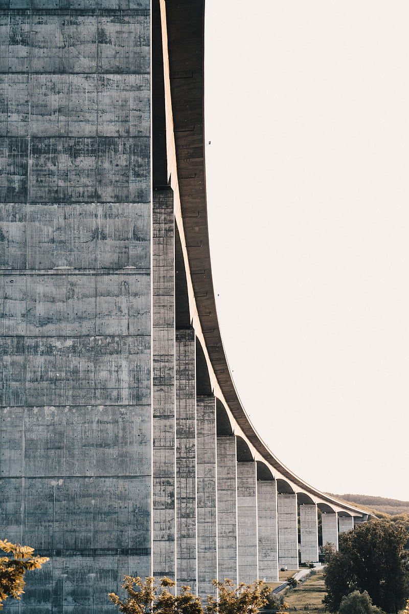 bridge, columns, architecture, construction, HD phone wallpaper