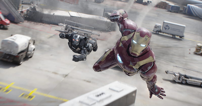 Iron Man War Machine Flying, captain-america-civil-war, movies, super-heroes, iron-man, 2016-movies, HD wallpaper