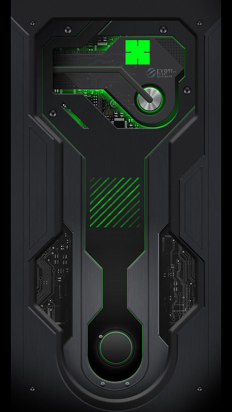 Black 271, black, green, tech, HD phone wallpaper