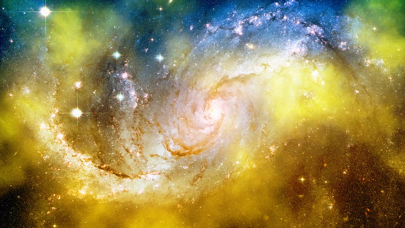 Shimmering Colorful Galaxy Galaxy, HD wallpaper