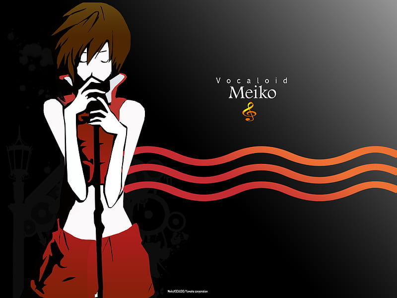 Meiko sings, vocaloid, red, song, music, HD wallpaper
