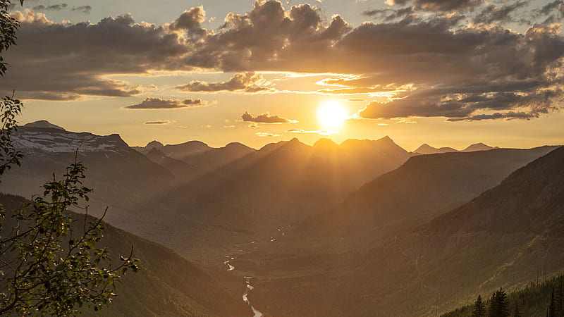 The Continental Divide Montana, mountains, nature, sunset, landscape, HD wallpaper