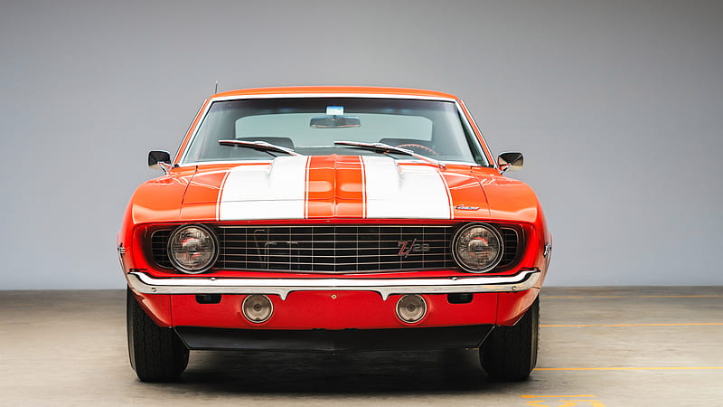 Chevrolet, Chevrolet Camaro Z28, Muscle Car, Hardtop, Old Car, Orange Car, Car, HD wallpaper