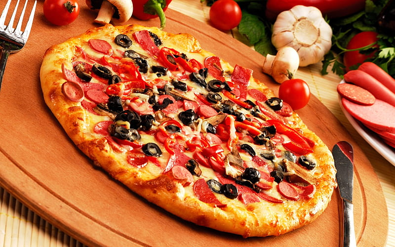 pizza, ricaaaaaaaaa, sabrosa, horno, HD wallpaper
