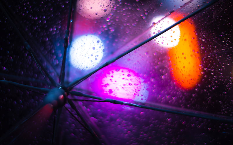 Rain Umbrella , rain, umbrella, long-exposure, graphy, HD wallpaper