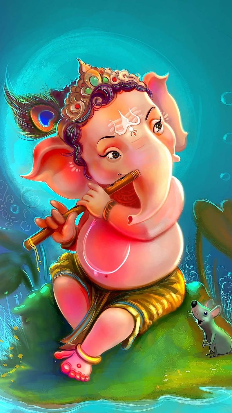 Cute Ganesha Lord With Aesthetic Background, cute ganesha, lord ...