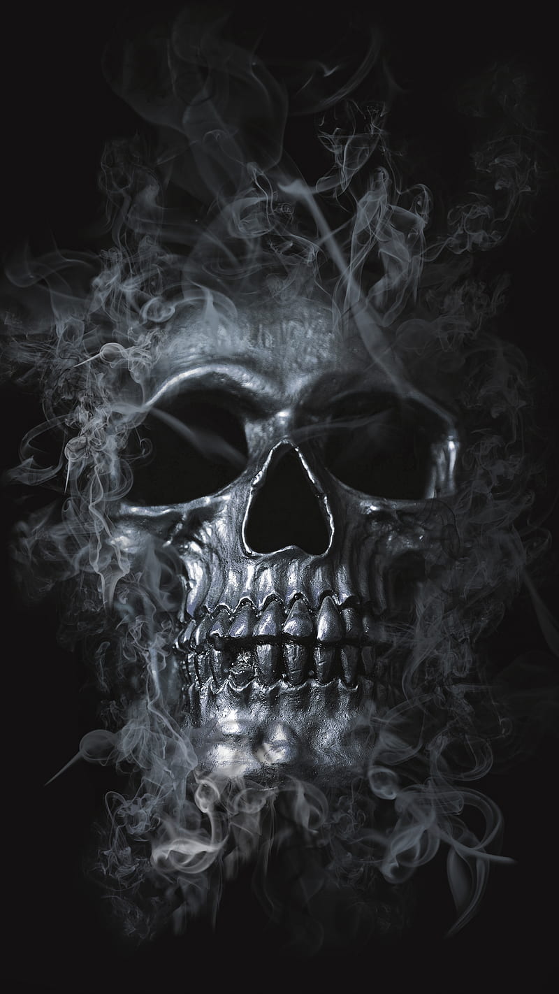 smokyskull, bone, bones, creepy, dark, fog, horror, mysterious, sKulls, skull, smoke, HD phone wallpaper