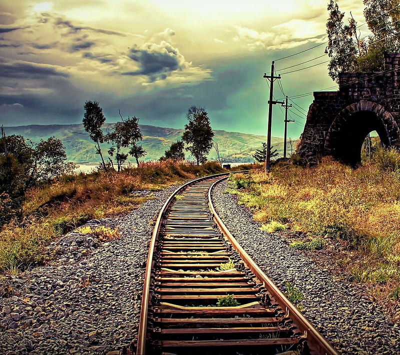Nature, railway, travel, train, HD wallpaper