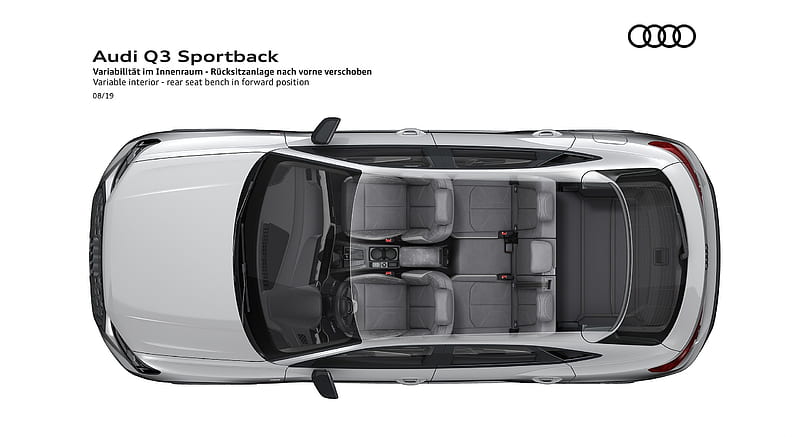 2020 Audi Q3 Sportback - Variable interior - rear seat bench in forward position , car, HD wallpaper