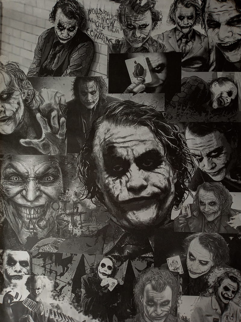 Joker Collage, black, HD phone wallpaper