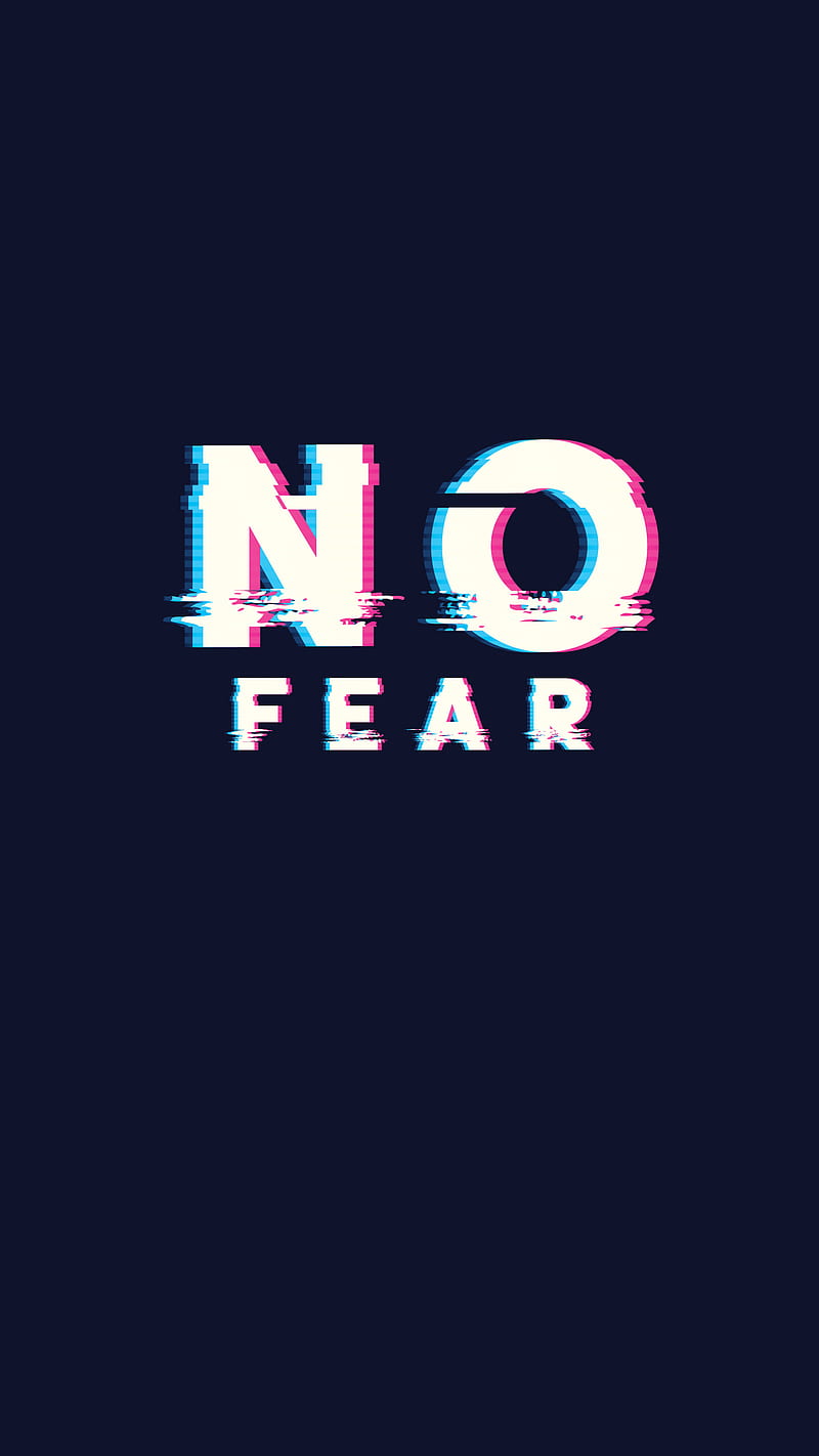 No Fear | Glitch, black, text, HD phone wallpaper