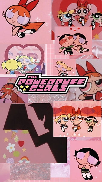 Powerpuff girls, cartoons, cute, girly, pink, red, HD phone wallpaper
