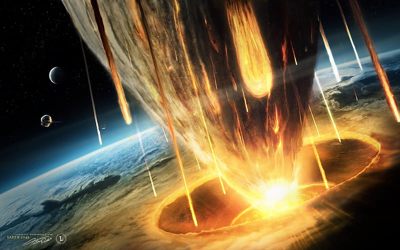 Space Art-Asteroid Armageddon- The End of the Earth, HD wallpaper