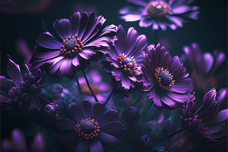 Beautiful purple flowers, Bright, Decorative, Floral, Bloom, HD ...
