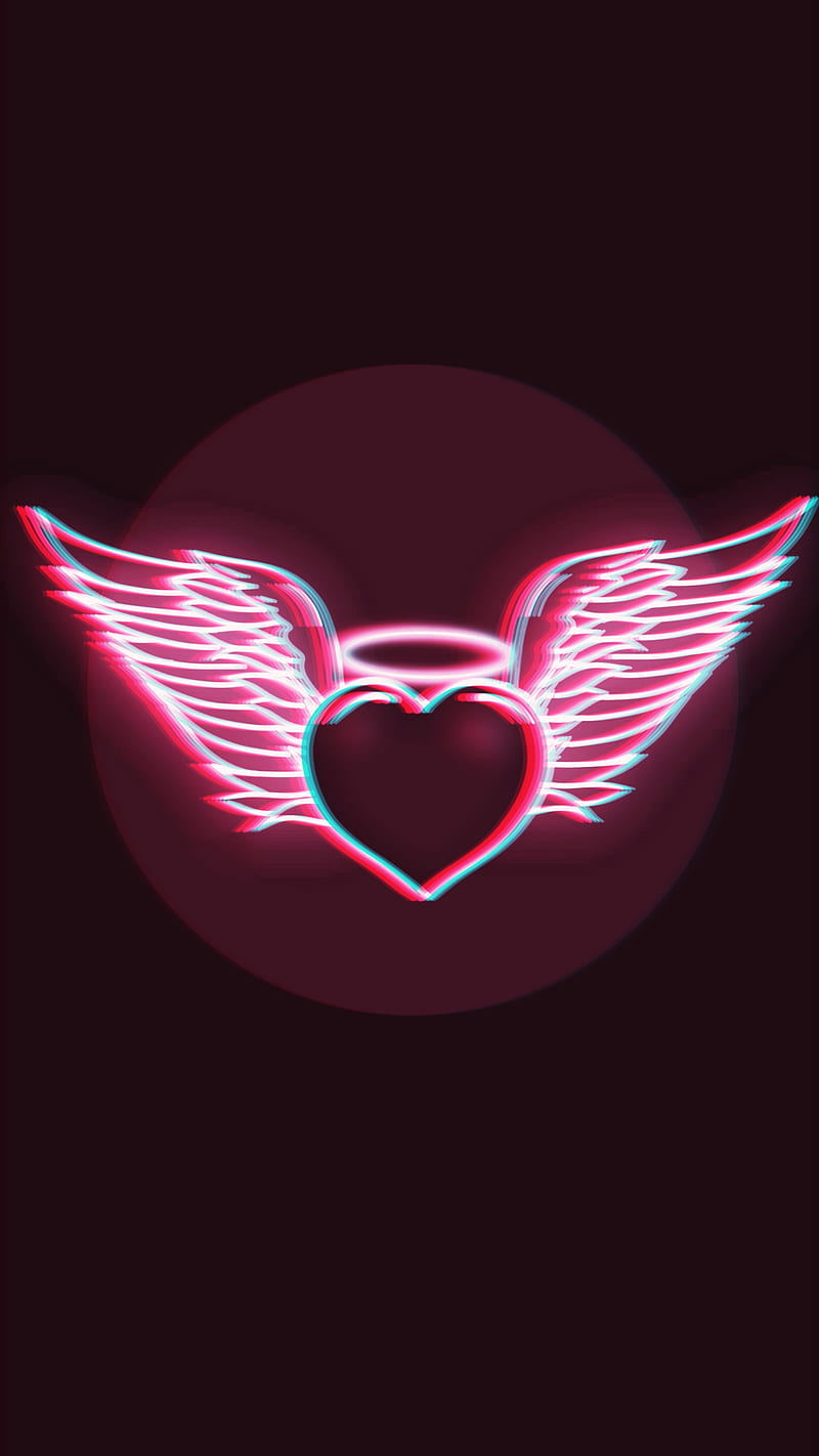 HEART OF AN ANGEL , 11, MrCreativeZ, a, android, apple, blue, cool, cute, dark, glitch, goodness, high, ipad, iphone, light, live, love, m, neon, ping, pixel, pro, quality, red, s, s10, samsung, wings, HD phone wallpaper