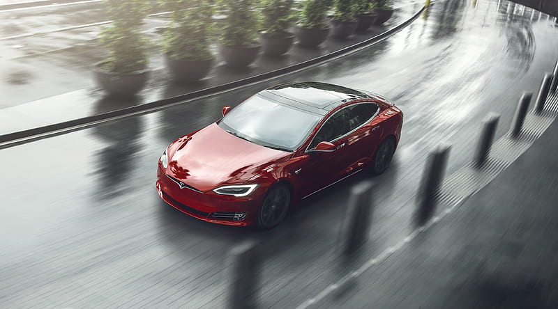 Red Tesla Model S Electric Car, City Curve Ultra, carros, Tesla, Electric, Travel, Road, Auto, Models, Driving, Vehicle, sustainableenergy, renewableenergy, greenenergy, electriccar, cleanenergy, ElectricCars, EcoEnergy, HD wallpaper