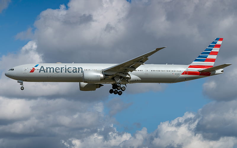 Boeing 777-300ER, passenger plane, American Airlines, air travel concepts, airliner, Boeing, HD wallpaper
