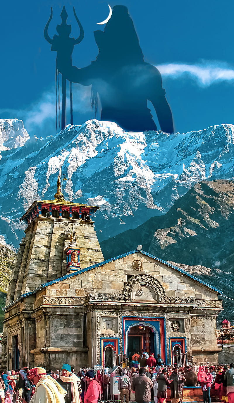 Premium Vector | Kedarnath temple black icon. lord kedarnath temple  silhouette