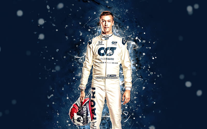 Daniil Kvyat, 2020 Scuderia AlphaTauri Honda, russian racing drivers, Formula 1, blue neon lights, F1 2020, AlphaTauri, HD wallpaper