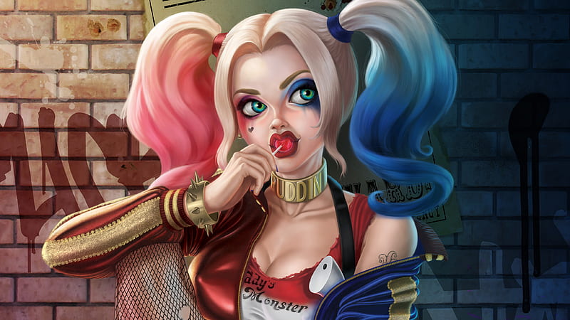 Cute Harley Quinn, harley-quinn, artwork, superheroes, behance, HD wallpaper