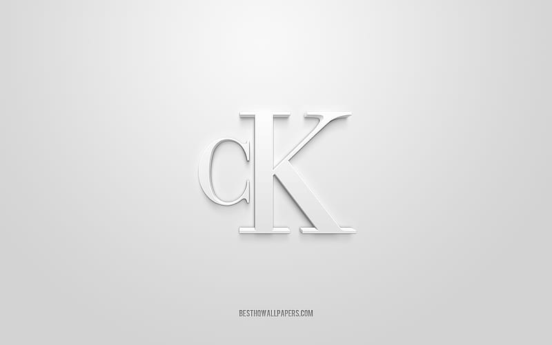 Calvin Klein logo, white background, Calvin Klein 3d logo, 3d art, Calvin Klein, brands logo, white 3d Calvin Klein logo, HD wallpaper