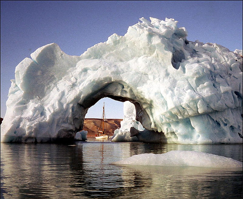 Cold Beauty, ice, svalbard, boat, ocean, HD wallpaper